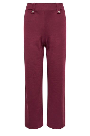 PixieGirl Petite Burgundy Red Tailored Tab Wide Leg Trousers
