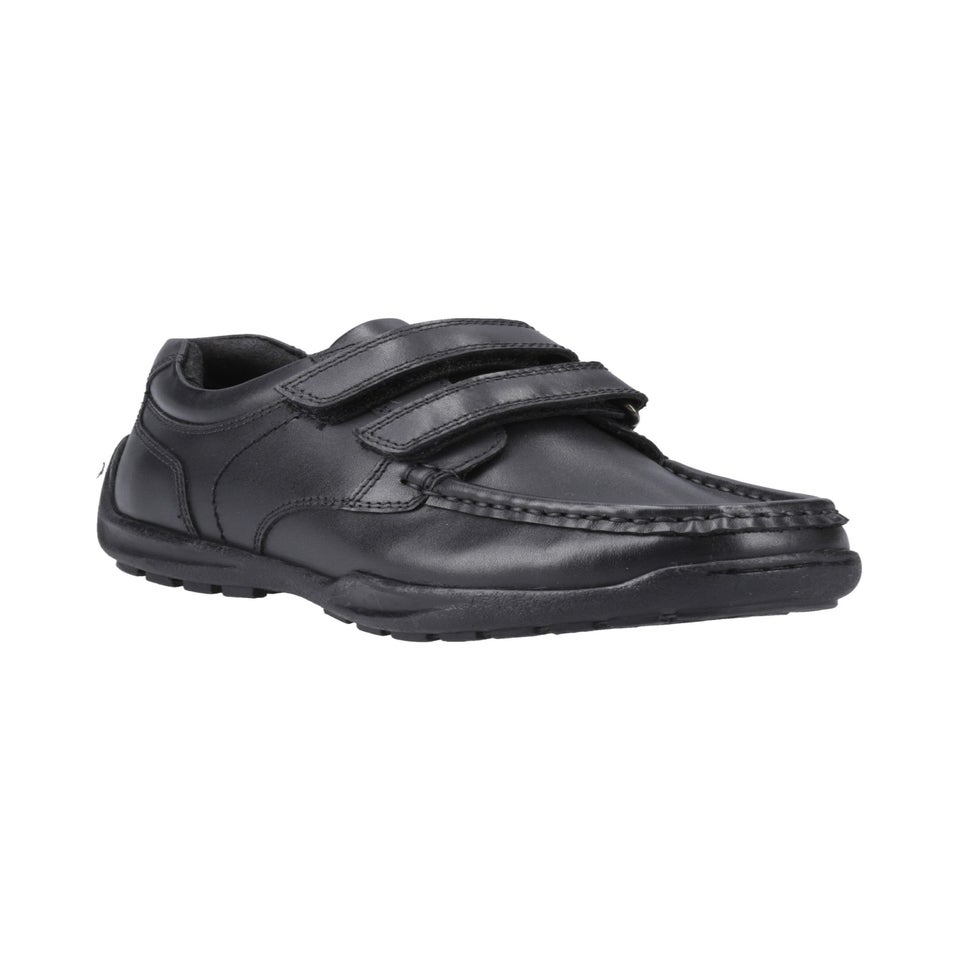 Hush Puppies Black Maddox Junior Touch Fastening Shoe