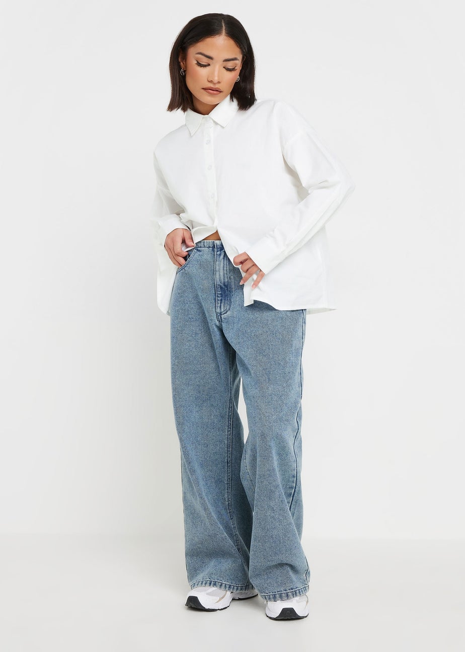 PixieGirl Petite White Tie Back Shirt