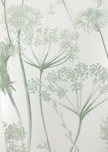 Catherine Lansfield Meadowsweet Floral Sage Wallpaper