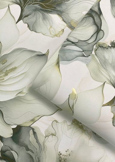 Muriva Elysian Floral Green & Gold Wallpaper