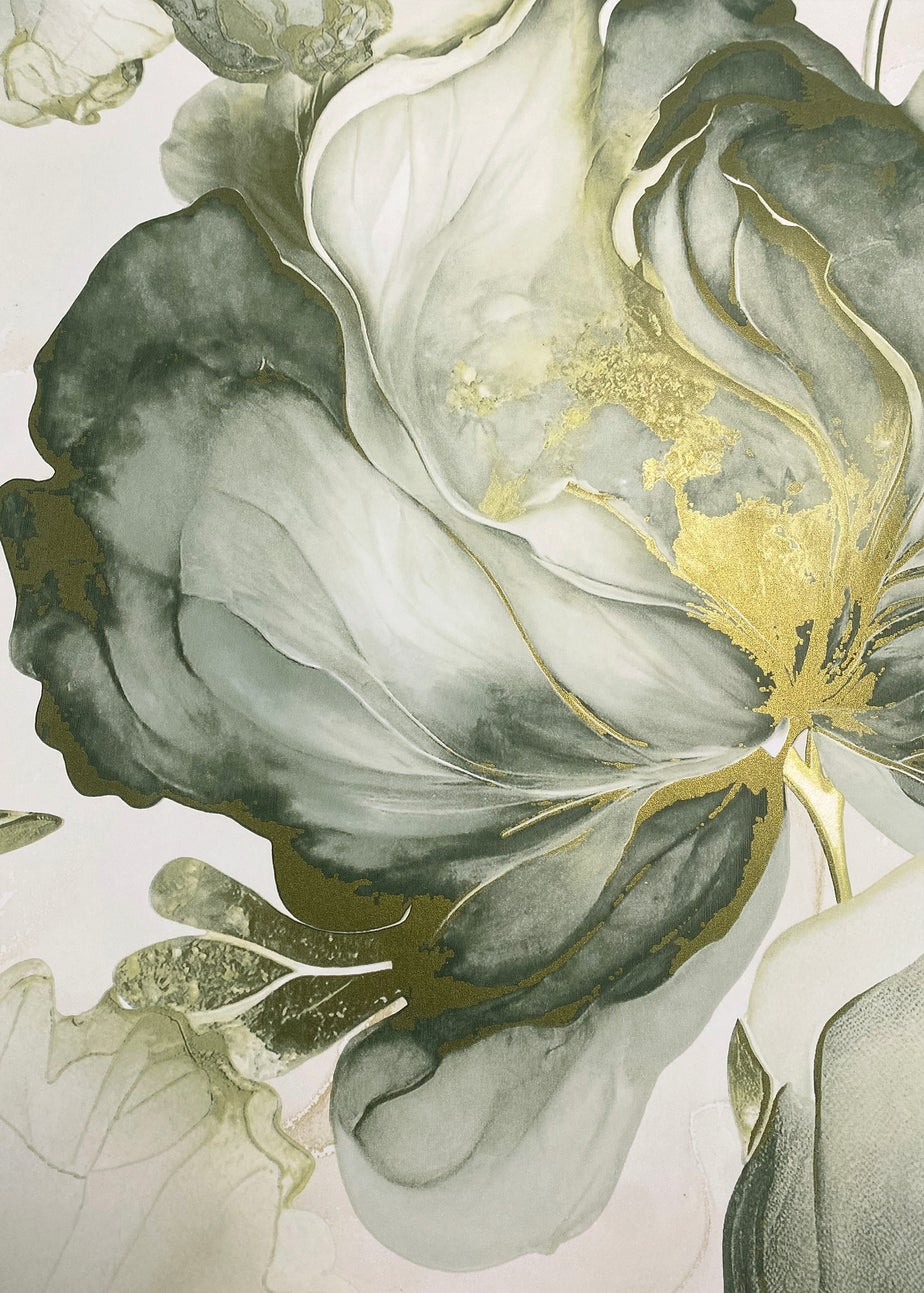 Muriva Elysian Floral Green & Gold Wallpaper