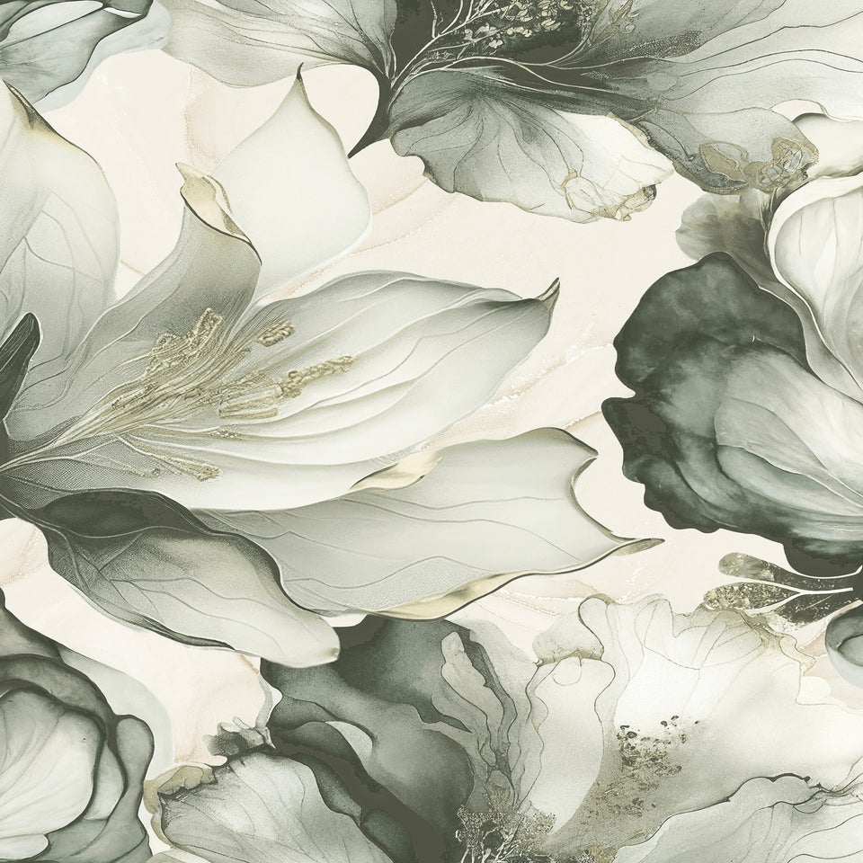 Muriva Elysian Floral Green & Gold Wallpaper