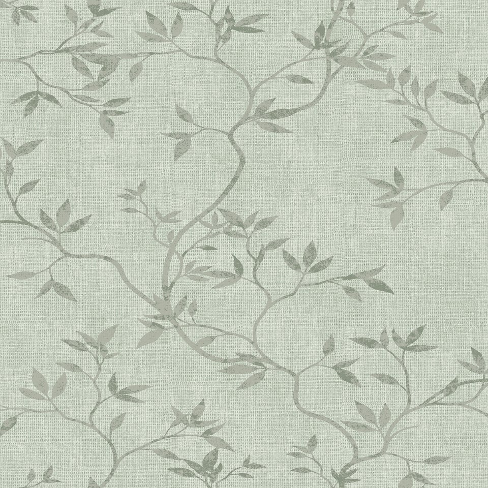 Darcy James Japandi Leaf Green Wallpaper