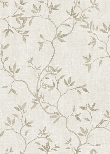 Darcy James Japandi Leaf Cream Wallpaper