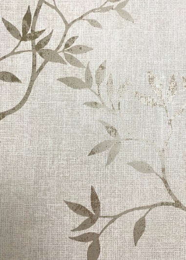 Darcy James Japandi Leaf Cream Wallpaper