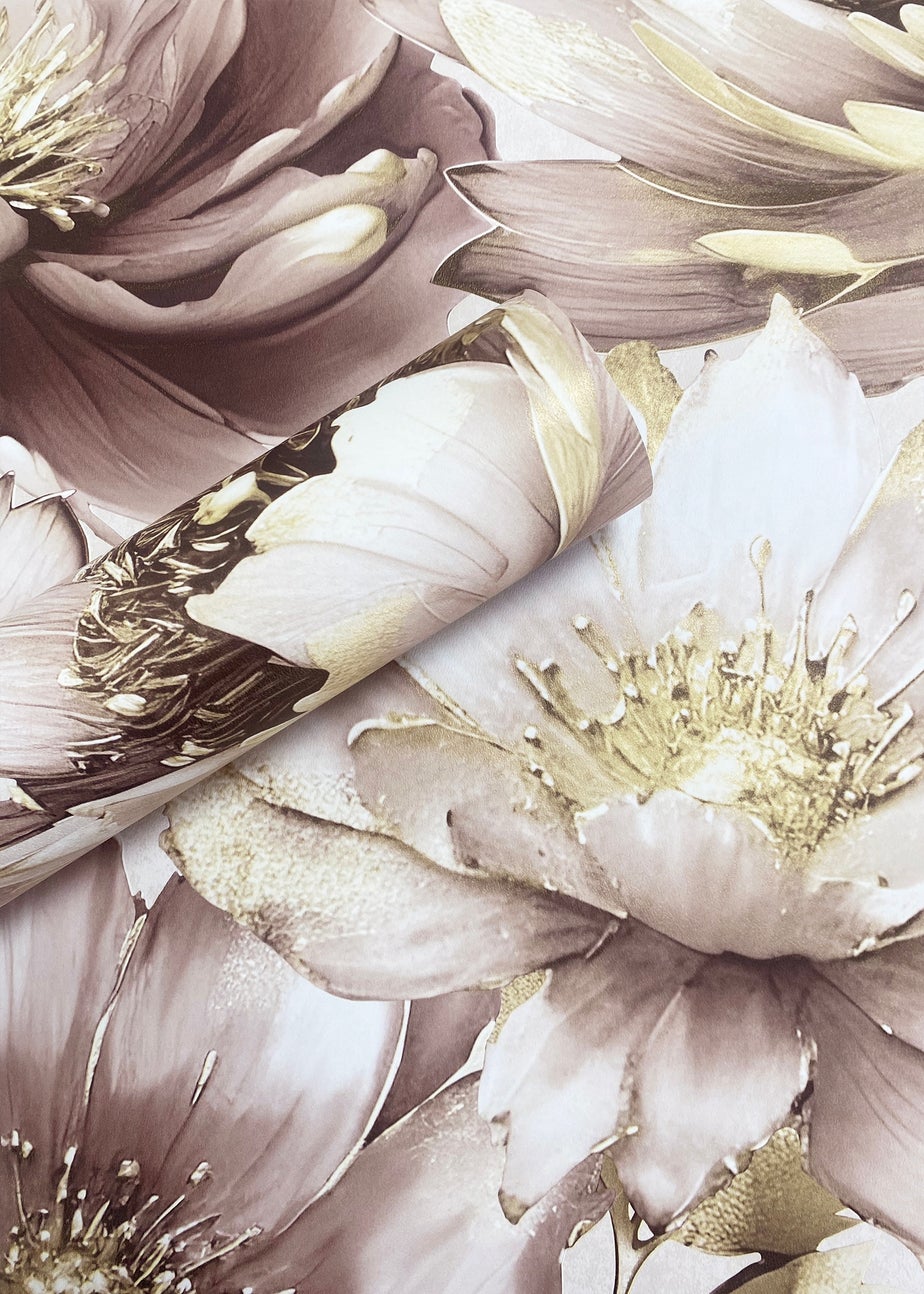 Muriva Aminah Floral Blush Wallpaper