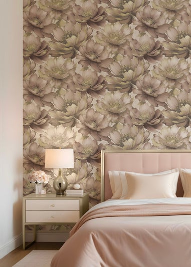 Muriva Aminah Floral Blush Wallpaper
