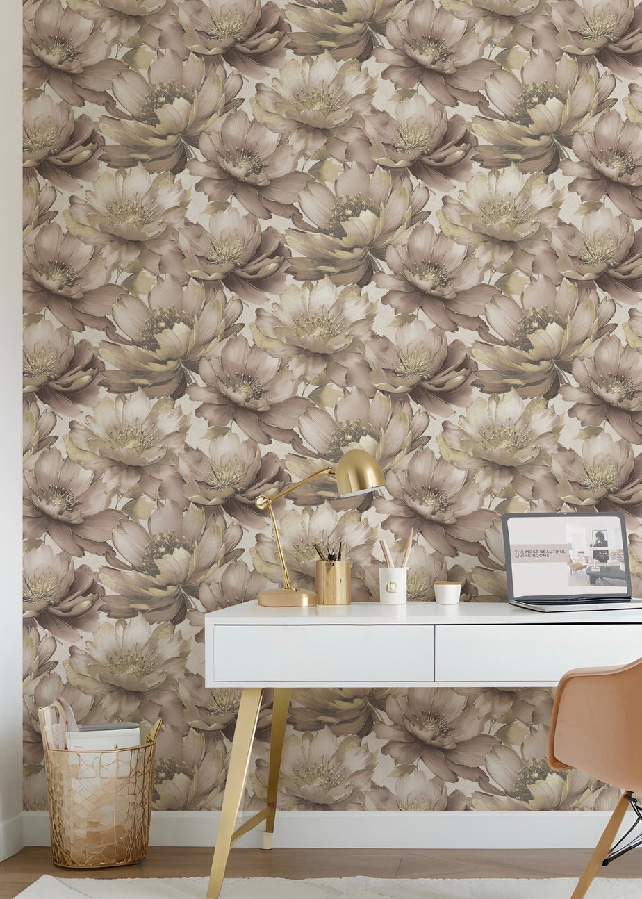 Muriva Aminah Floral Blush Wallpaper