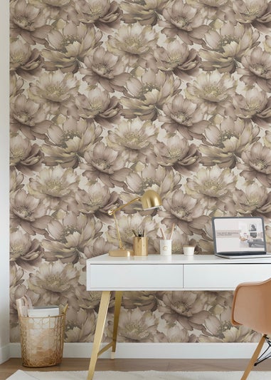 Muriva Aminah Floral Blush Wallpaper