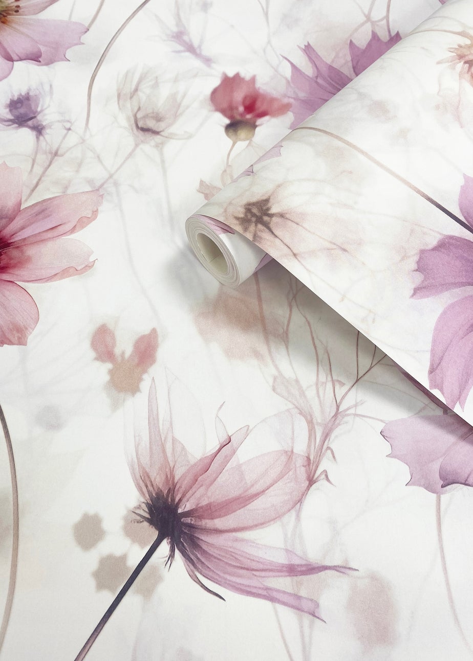 Muriva Lissa Flowers Pink Wallpaper
