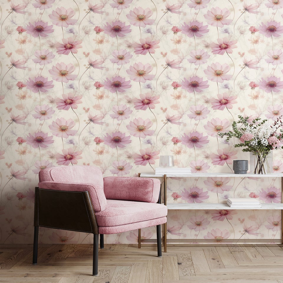 Muriva Lissa Flowers Pink Wallpaper