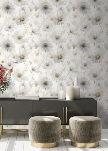 Muriva Lissa Flowers Cream Wallpaper