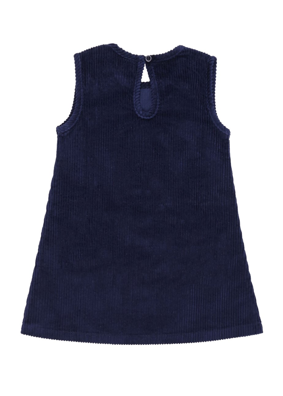 Lilly & Sid Organic Cotton Navy Horse Face Applique Dress (0-8 Years)