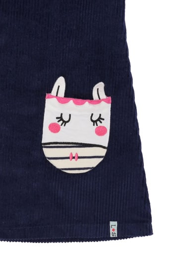 Lilly & Sid Organic Cotton Navy Horse Face Applique Dress (0-8 Years)