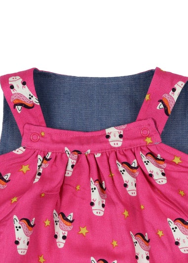 Lilly & Sid Organic Cotton Multicoloured Horse Print Dress (0 Months-24 Months)