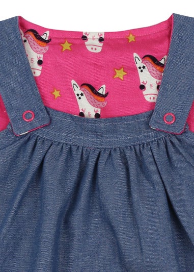 Lilly & Sid Organic Cotton Multicoloured Horse Print Dress (0 Months-24 Months)