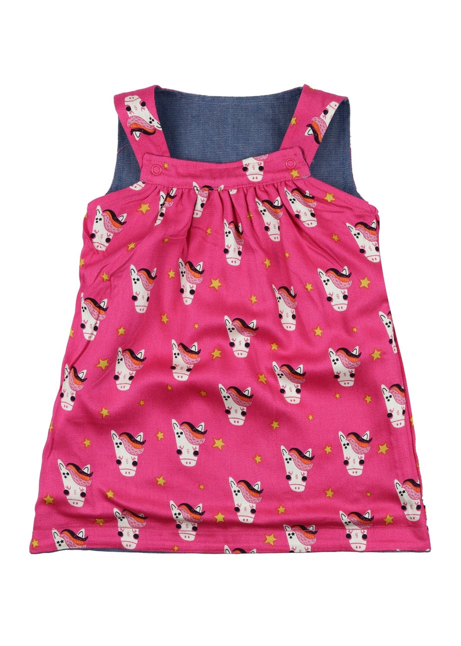 Lilly & Sid Organic Cotton Multicoloured Horse Print Dress (0 Months-24 Months)