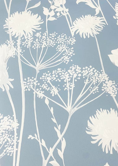 Catherine Lansfield Meadowsweet Floral Blue Wallpaper