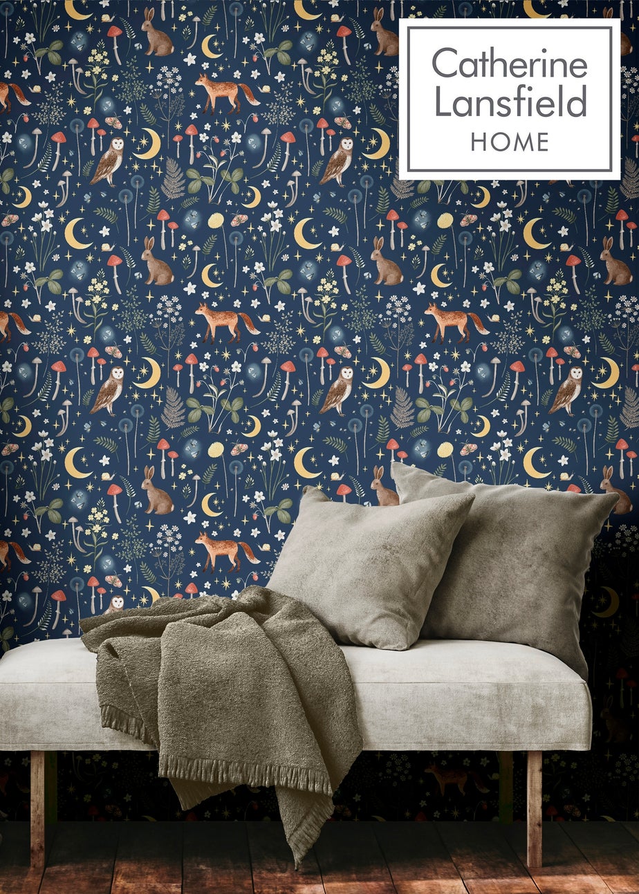 Catherine Lansfield Enchanted Twilight Navy Wallpaper