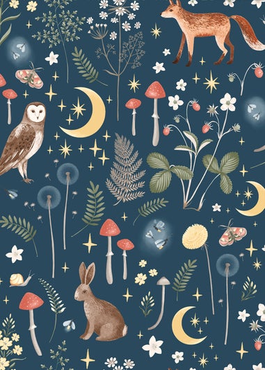 Catherine Lansfield Enchanted Twilight Navy Wallpaper