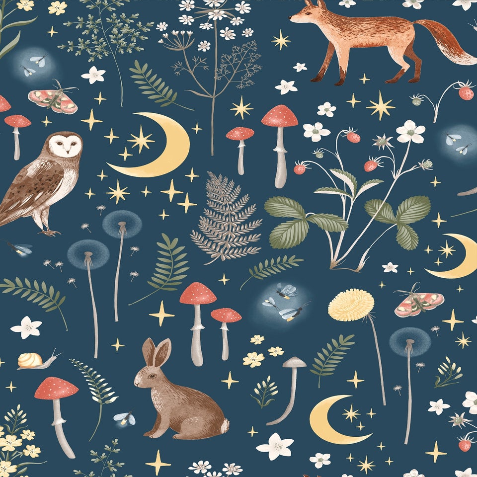 Catherine Lansfield Enchanted Twilight Navy Wallpaper