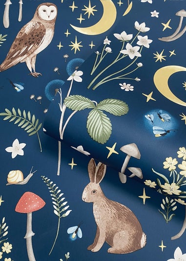 Catherine Lansfield Enchanted Twilight Navy Wallpaper