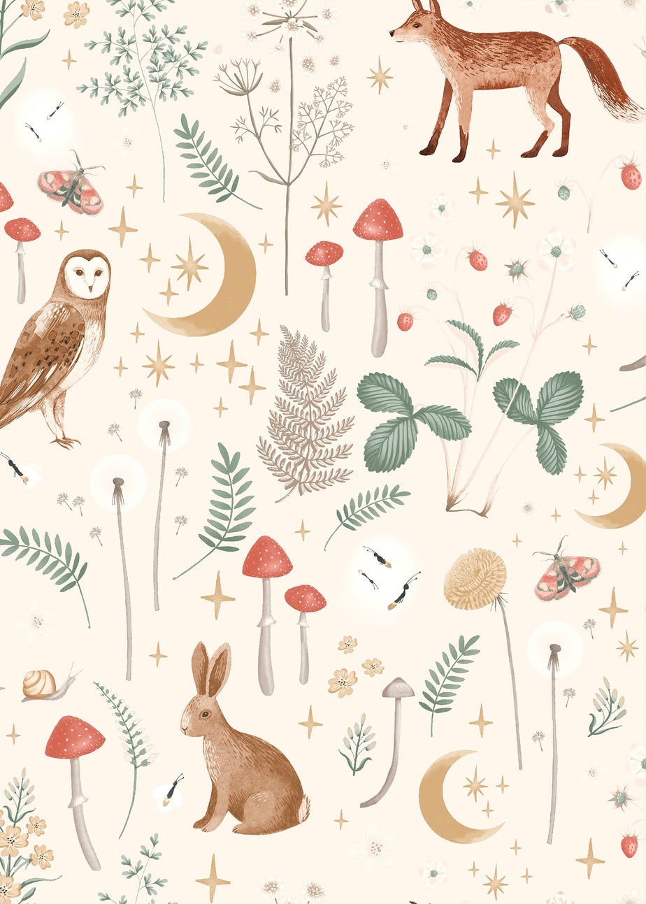 Catherine Lansfield Enchanted Twilight Natural Wallpaper