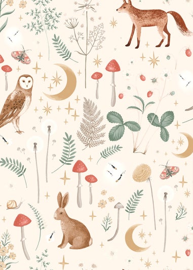 Catherine Lansfield Enchanted Twilight Natural Wallpaper