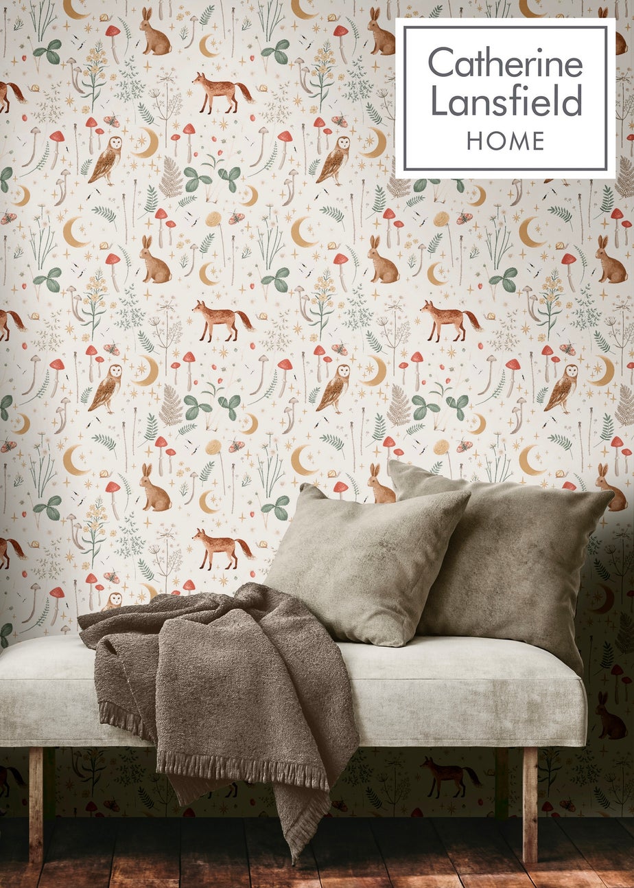 Catherine Lansfield Enchanted Twilight Natural Wallpaper