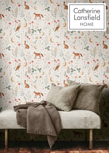 Catherine Lansfield Enchanted Twilight Natural Wallpaper