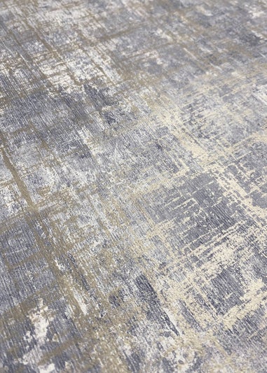 Muriva Etta Texture Blue & Gold Wallpaper
