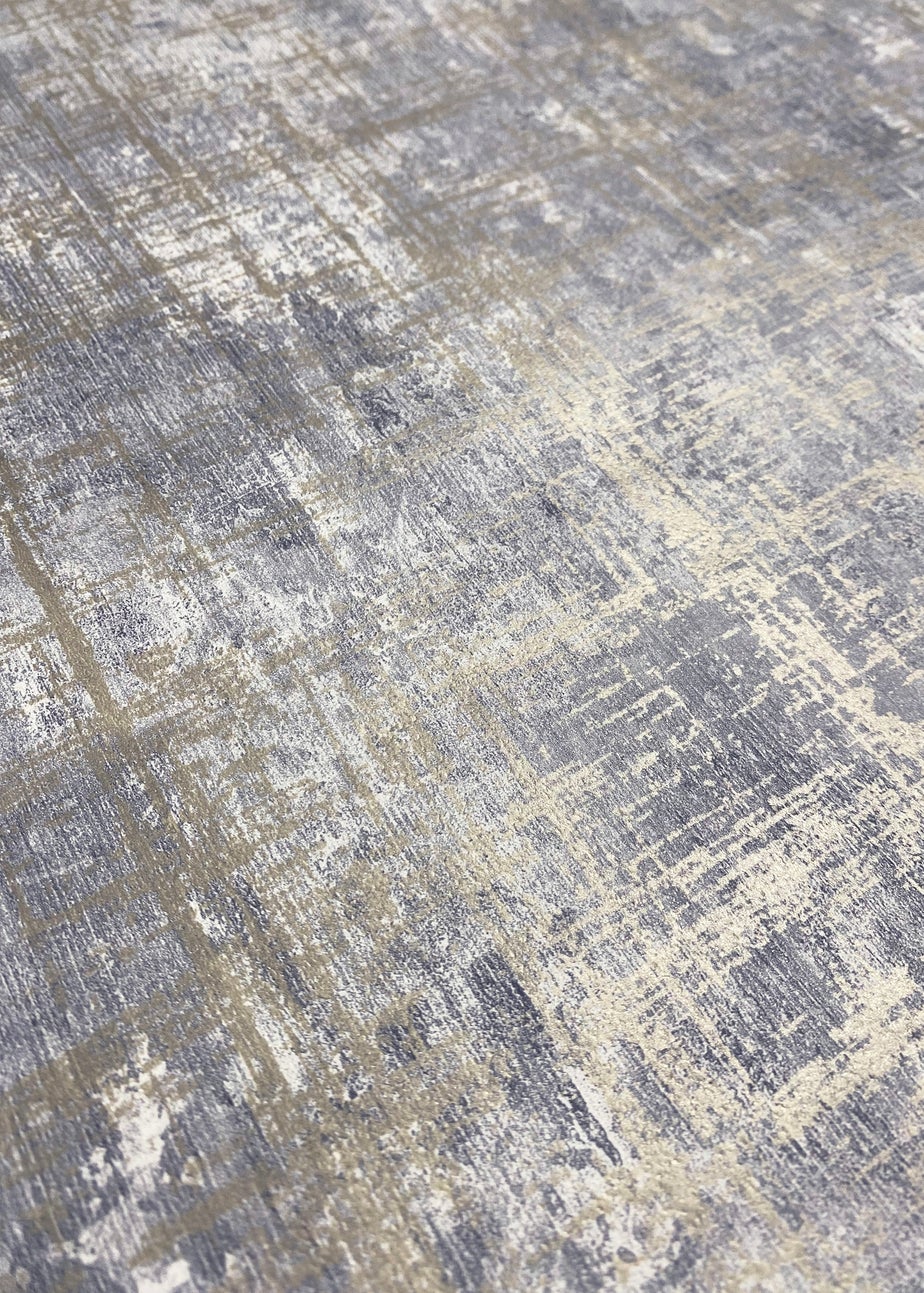 Muriva Etta Texture Blue & Gold Wallpaper