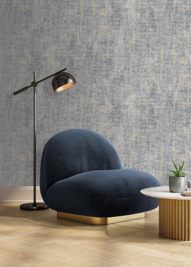 Muriva Etta Texture Blue & Gold Wallpaper