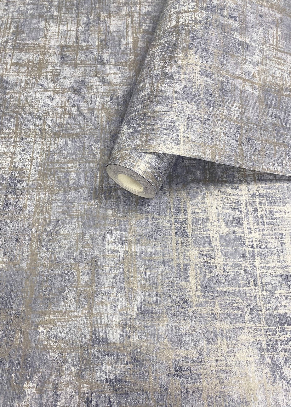 Muriva Etta Texture Blue & Gold Wallpaper