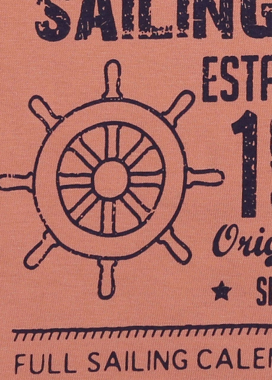 Lilly & Sid Organic Cotton Multicoloured Sailing Club Slogan Print T-Shirt (24 Months- 8 Years)