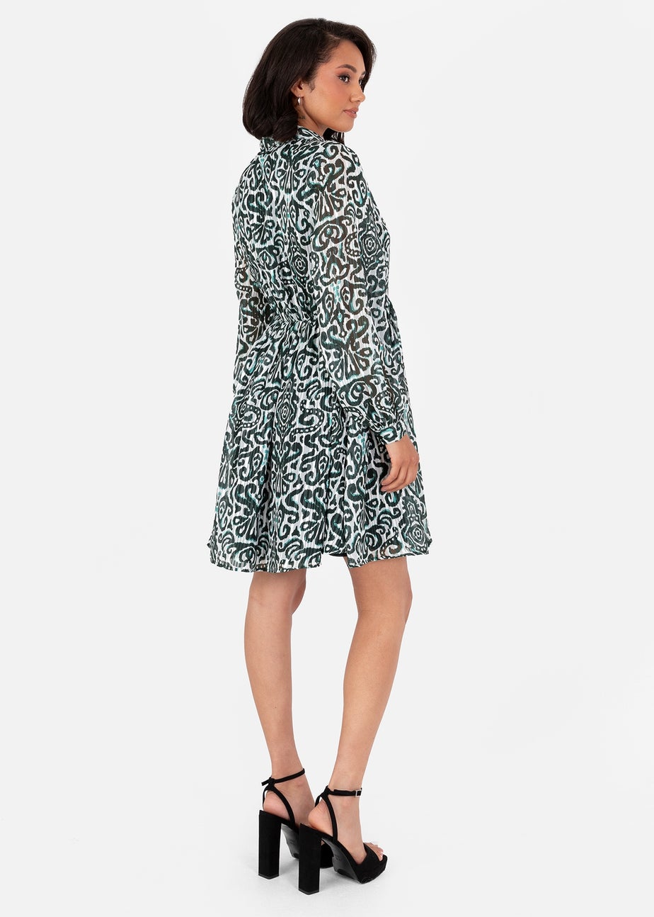 Lovedrobe Multi Damask Print Smock Mini Shirt Dress