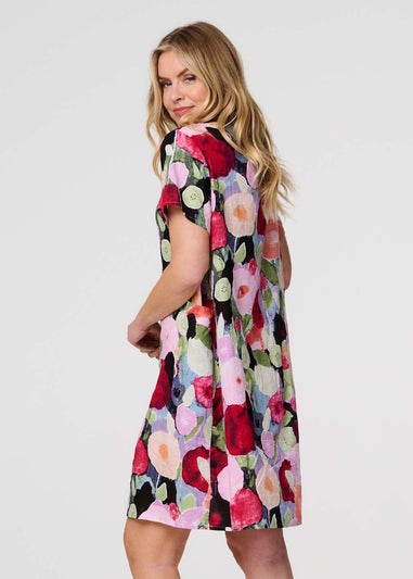 Izabel London Red Abstract Relaxed Short Shift Dress