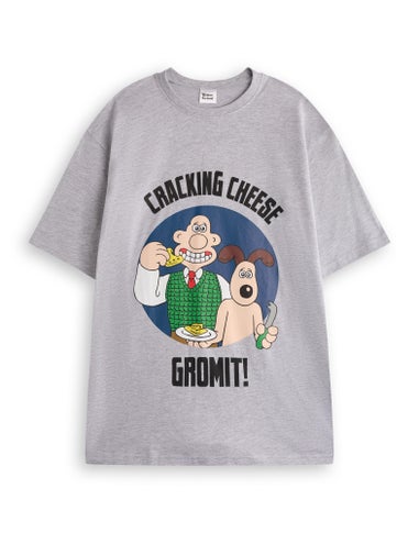 Vanilla Underground Wallace And Gromit Adults Grey Character Pyjama Set