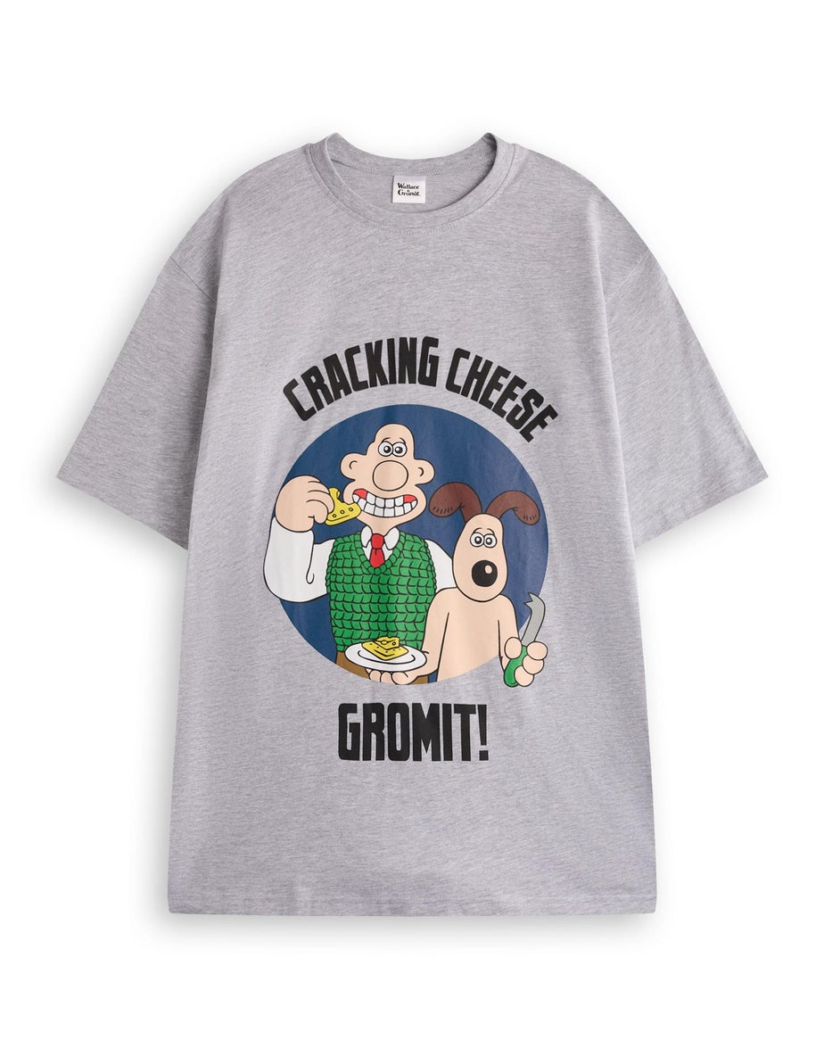 Vanilla Underground Wallace And Gromit Adults Grey Character Pyjama Set