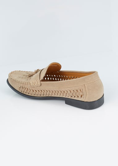 Brave Soul Sand Faux Suede Woven Loafers