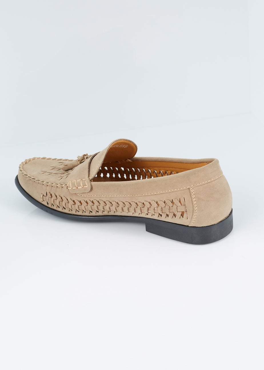 Brave Soul Sand Faux Suede Woven Loafers