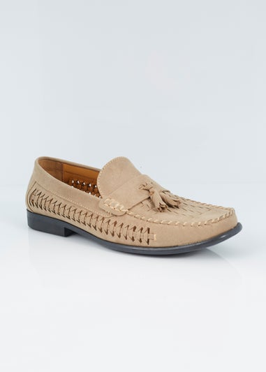Brave Soul Sand Faux Suede Woven Loafers