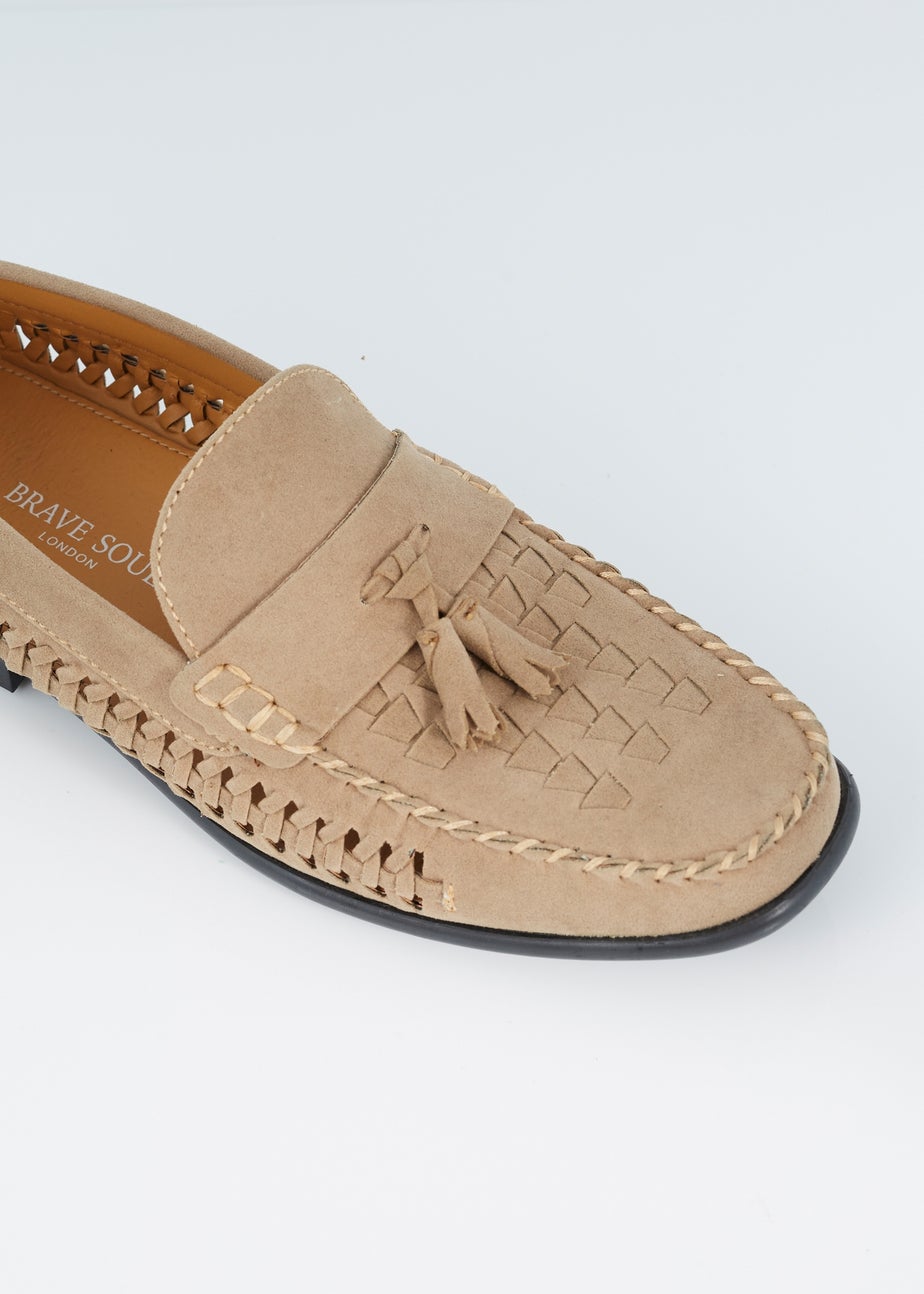 Brave Soul Sand Faux Suede Woven Loafers