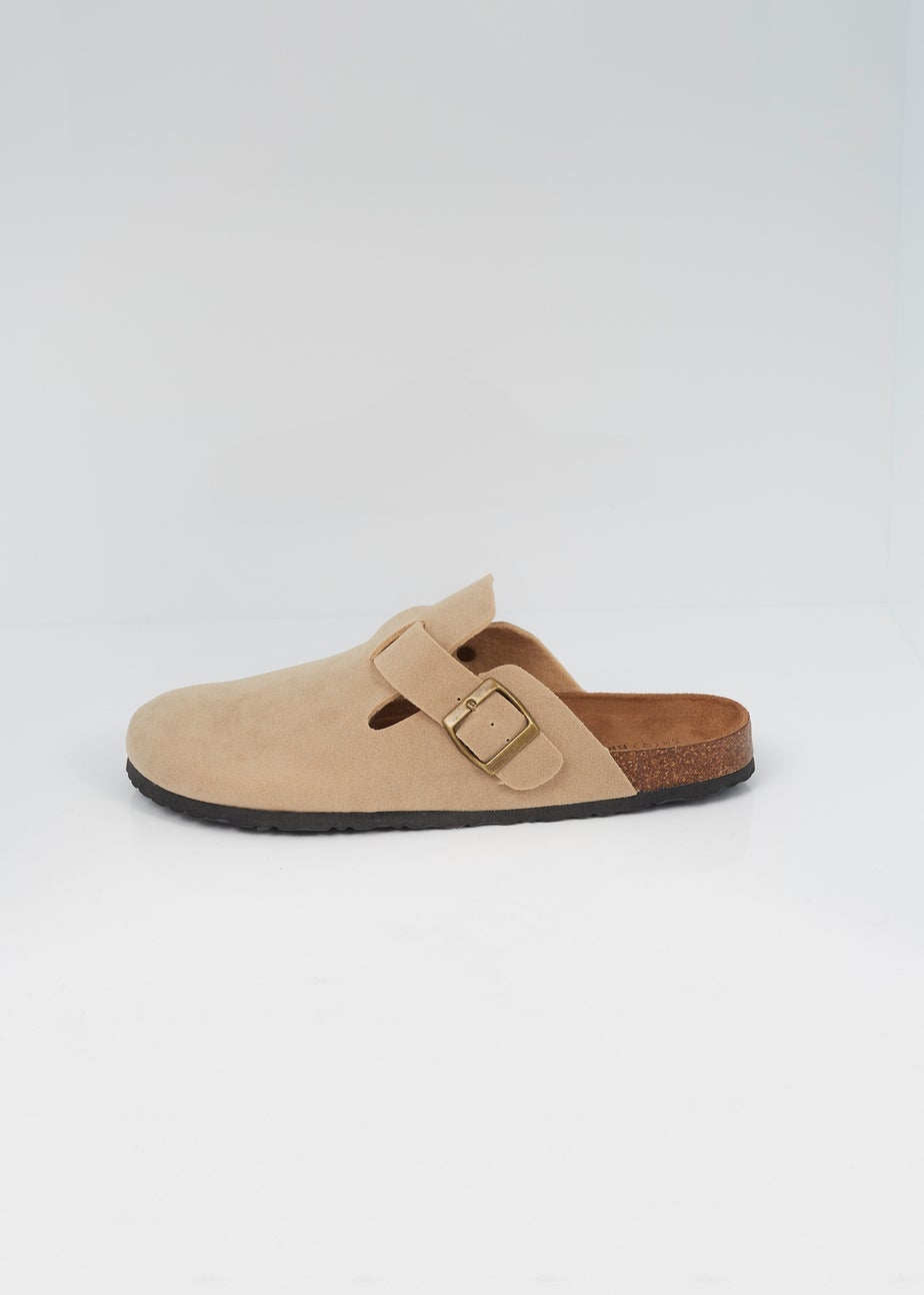 Brave Soul Taupe Faux Suede Mule Sandals