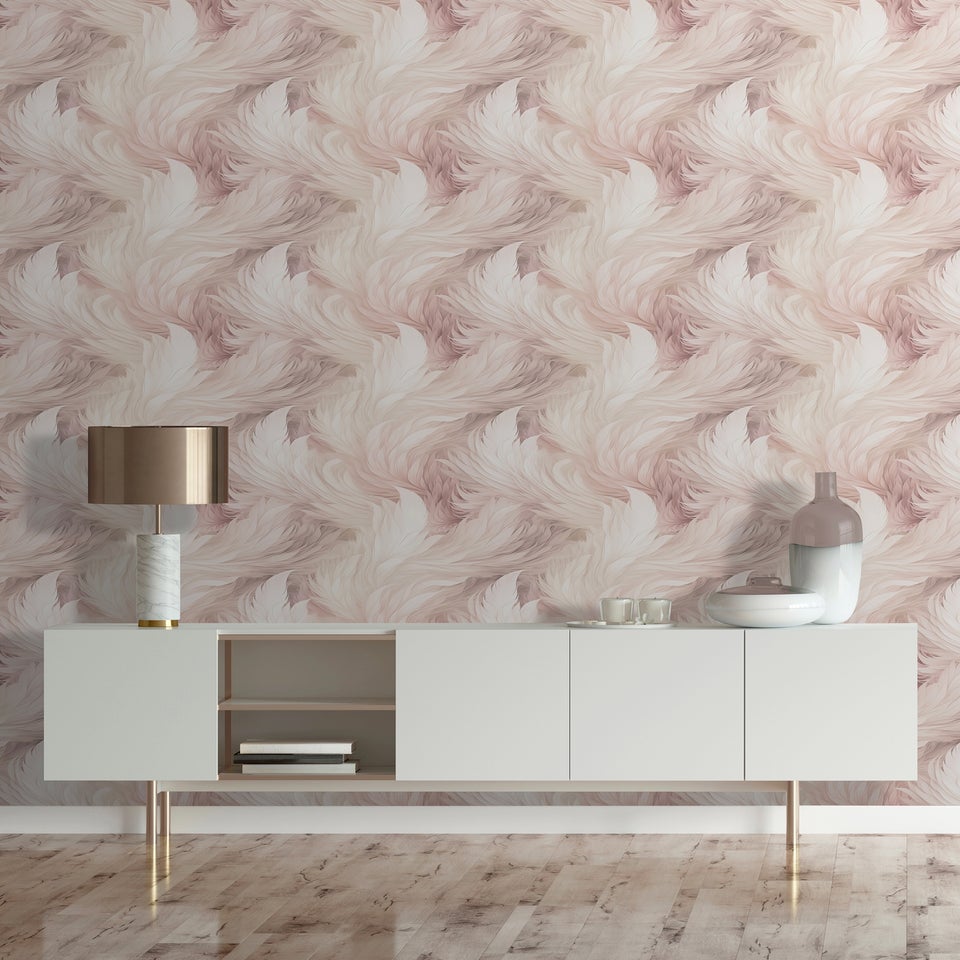 Muriva Plumes Blush Wallpaper