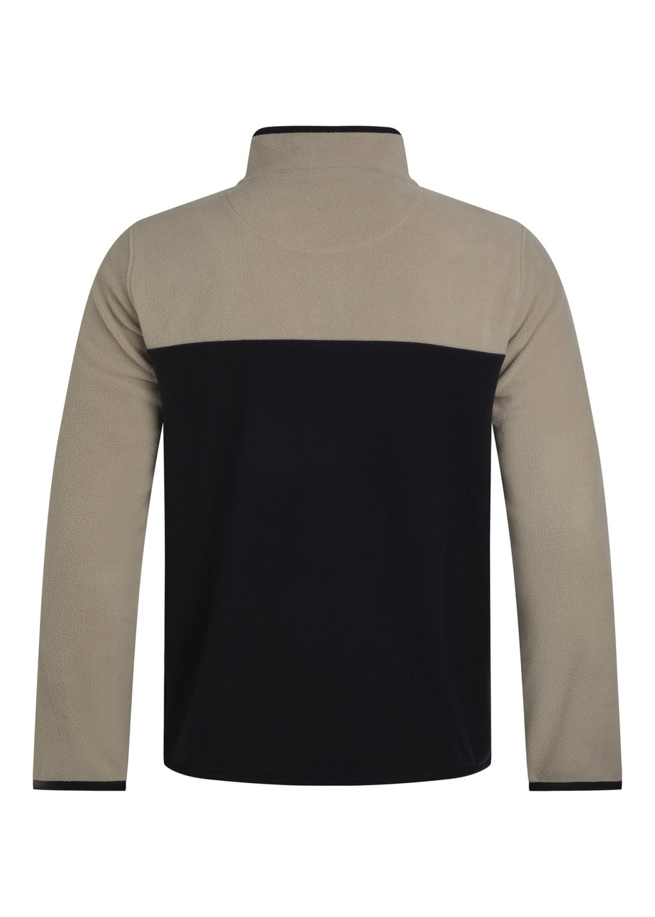 Weird Fish Warm Cream Tristan 1/4 Zip Colour Block Microfleece