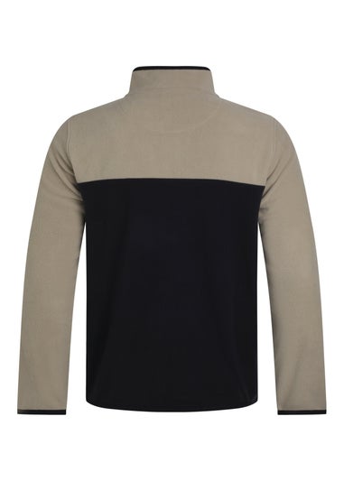 Weird Fish Warm Cream Tristan 1/4 Zip Colour Block Microfleece