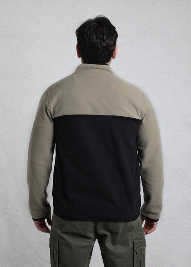 Weird Fish Warm Cream Tristan 1/4 Zip Colour Block Microfleece