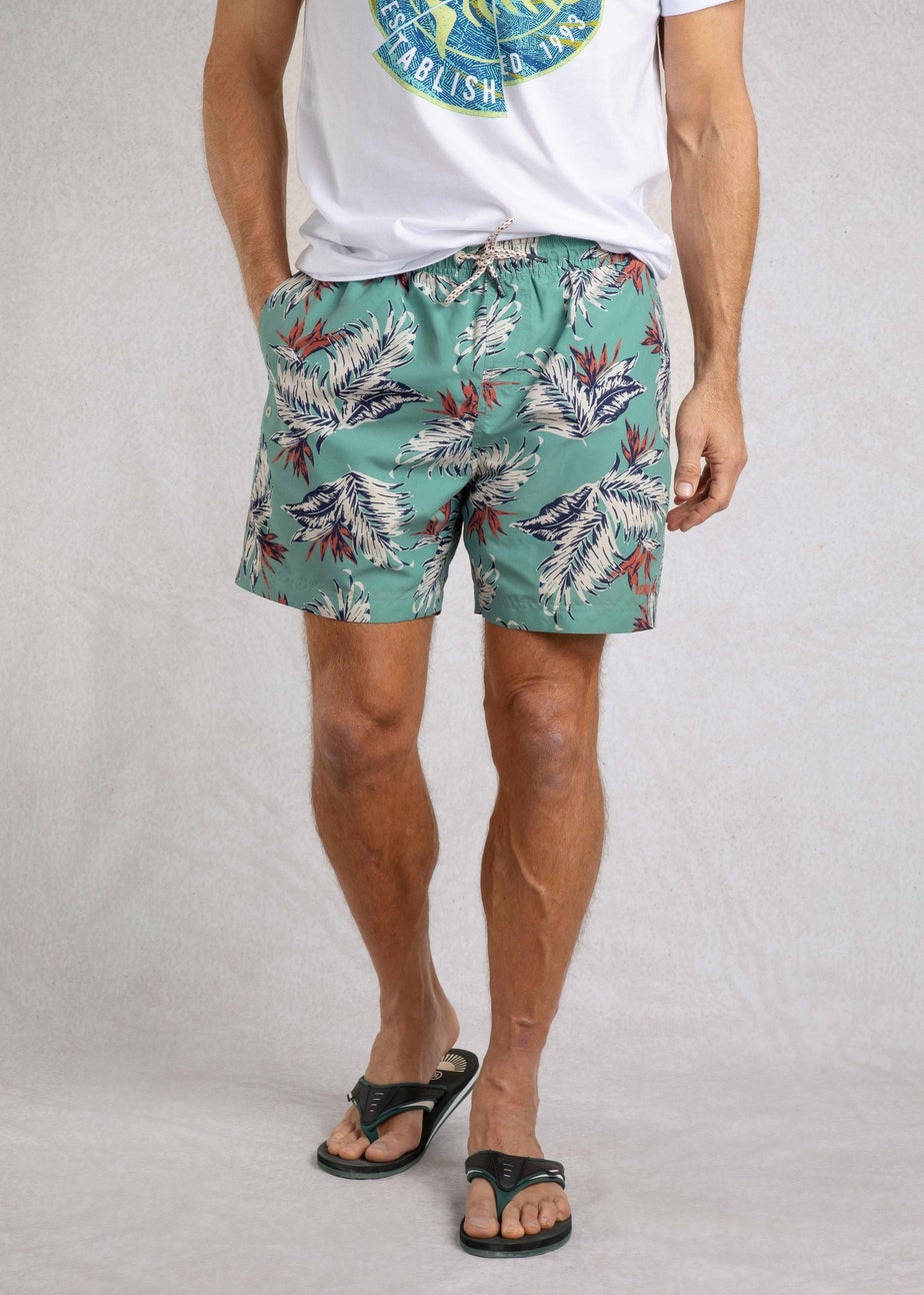 Weird Fish Mineral Blue Belukha Printed Swim Shorts